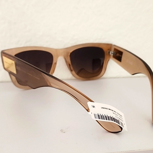 KURT GEIGER LONDON Women\'s 52mm Square Sunglasses In Crystal Tan/Brown Gradient. main image 7